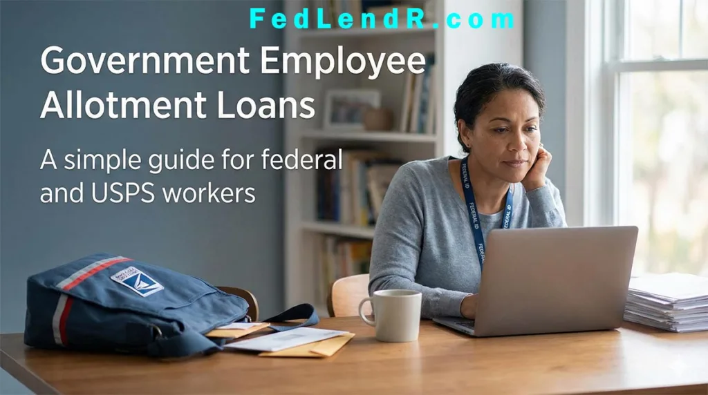 Federal and USPS employees reviewing government employee allotment loan options